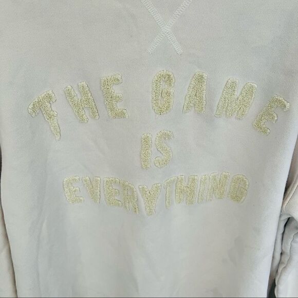TACKMA THE GAME IS EVERYTHING CREW SWEATSHIRT, OFF WHITE, MEDIUM, UNISEX, NWOT‎ - Picture 9 of 11